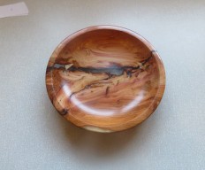 Yew dish with resin insert by Geoff Christie